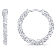 DIAMOND CLOSEOUT! .53ct G SI 14K White Gold Diamond Hoop Earrings