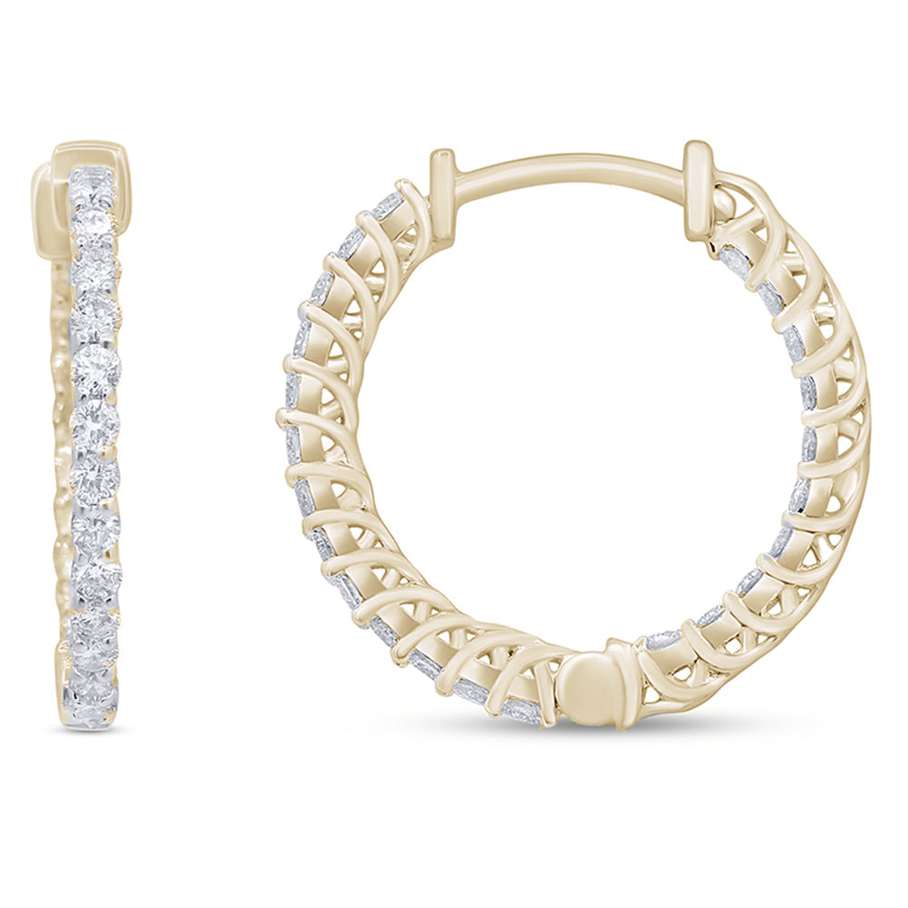 SPECIAL! .53ct G SI 14K Yellow Gold Diamond Hoop Earrings