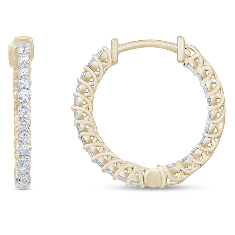 SPECIAL! .53ct G SI 14K Yellow Gold Diamond Hoop Earrings