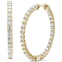 SPECIAL!1.98ct G SI 14K Yellow Gold Diamond Hoop Earrings