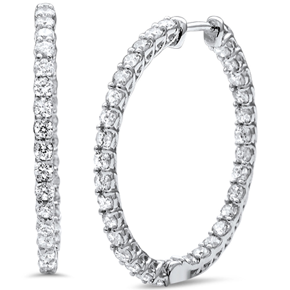 SPECIAL! 2.02ct G SI 14K White Gold Diamond Hoop Earrings
