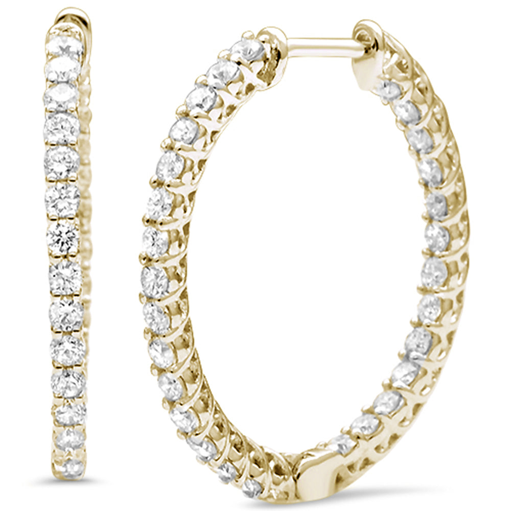 DIAMOND CLOSEOUT!  1.48ct G SI 14K Yellow Gold Diamond Hoop Earrings