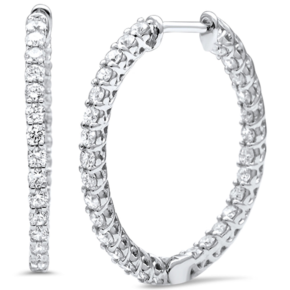 DIAMOND CLOSEOUT!  1.47ct G SI 14K White Gold Diamond Hoop Earrings