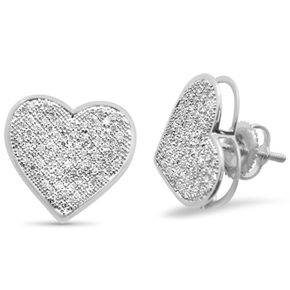 DIAMOND CLOSEOUT! .53ct G SI 10K White Gold Diamond Heart Earrings