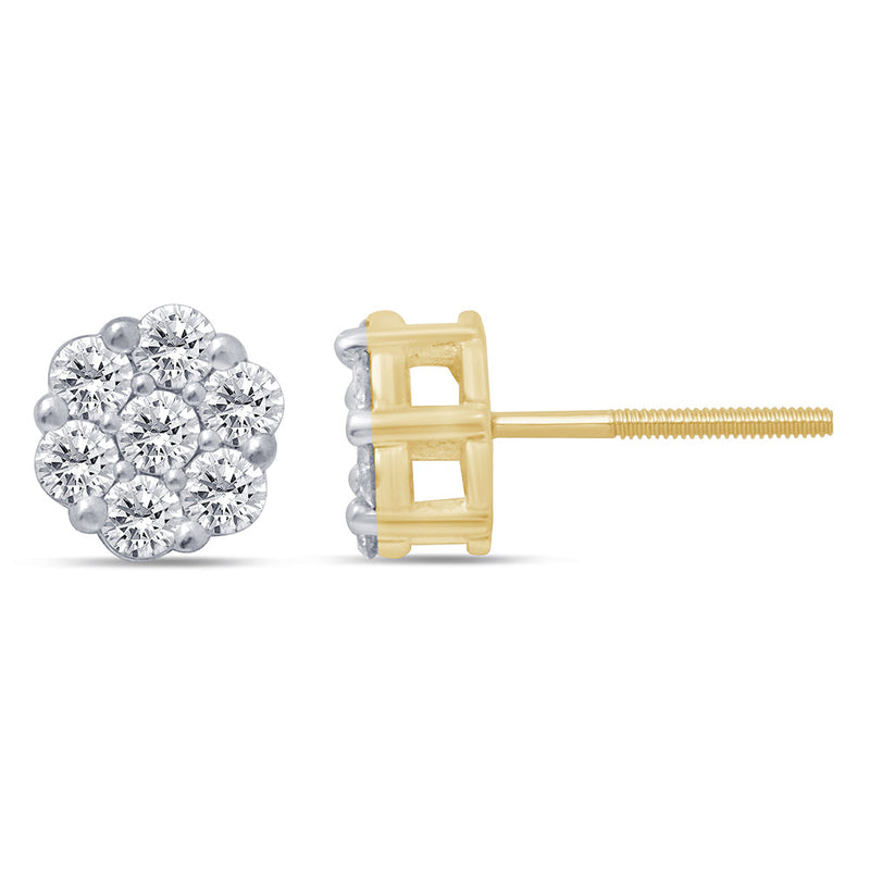 DIAMOND CLOSEOUT! 1.25ct-2.00ct G SI 14K Gold Diamond Flower Earrings