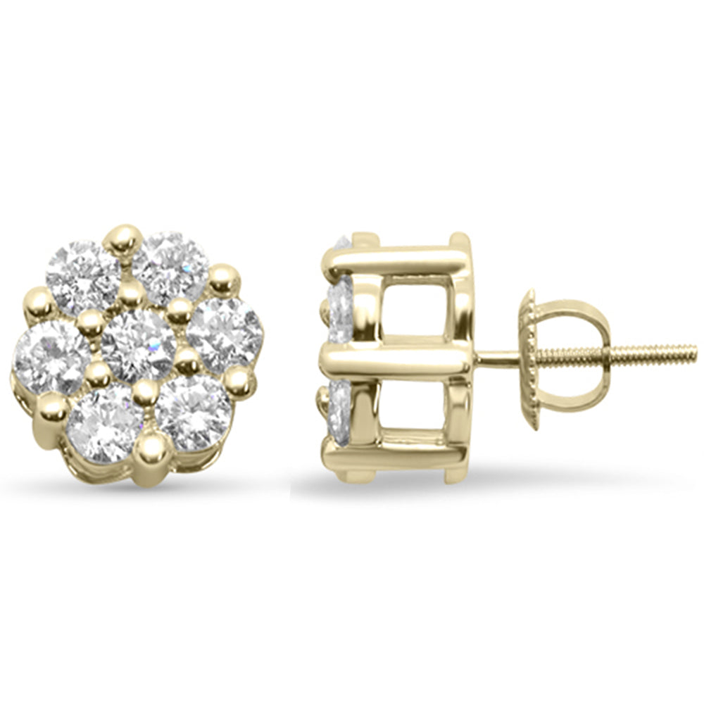 SPECIAL! 1.10ct G SI 14K Yellow Gold Diamond Flower Screw Back Earrings