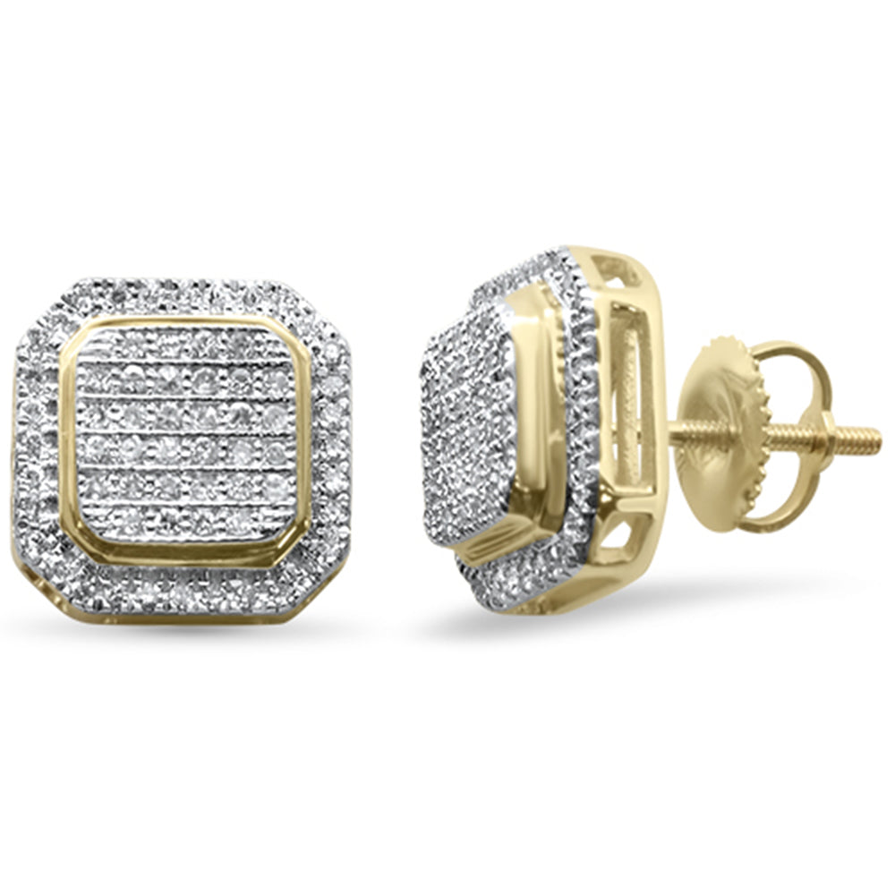 DIAMOND CLOSEOUT! .34CT G SI 10K Yellow Gold Diamond Micro Pave Stud Earrings