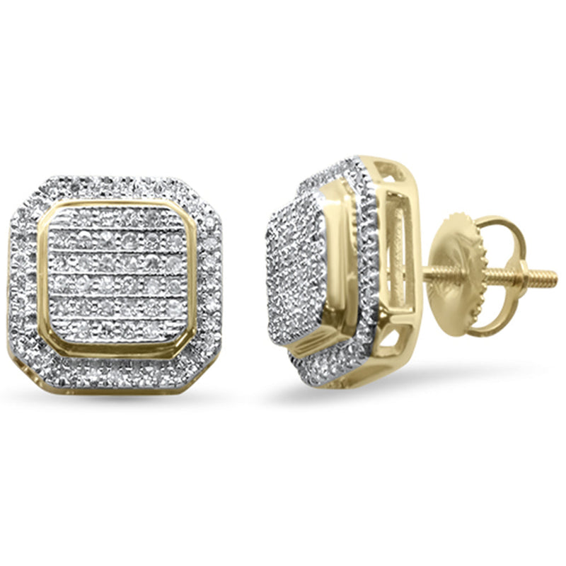 DIAMOND CLOSEOUT! .34CT G SI 10K Yellow Gold Diamond Micro Pave Stud Earrings