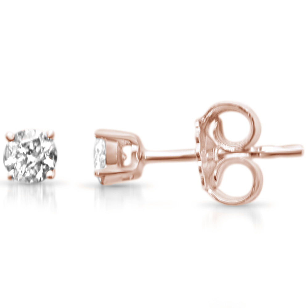 DIAMOND CLOSEOUT! .21ct G SI 14K Rose Gold Diamond Solitaire Stud Earrings
