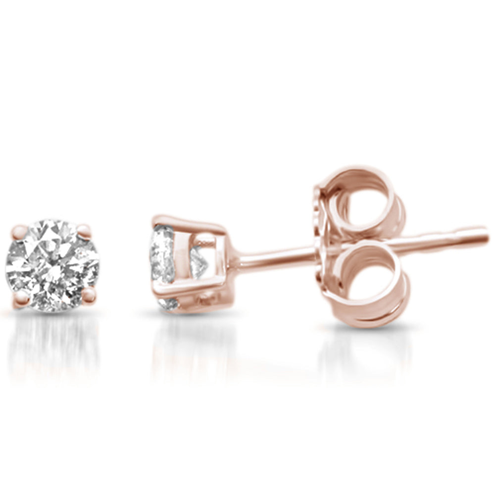 DIAMOND CLOSEOUT! .42ct G SI 14K Rose Gold Diamond Solitaire Stud Earrings
