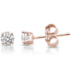 DIAMOND CLOSEOUT! .42ct G SI 14K Rose Gold Diamond Solitaire Stud Earrings