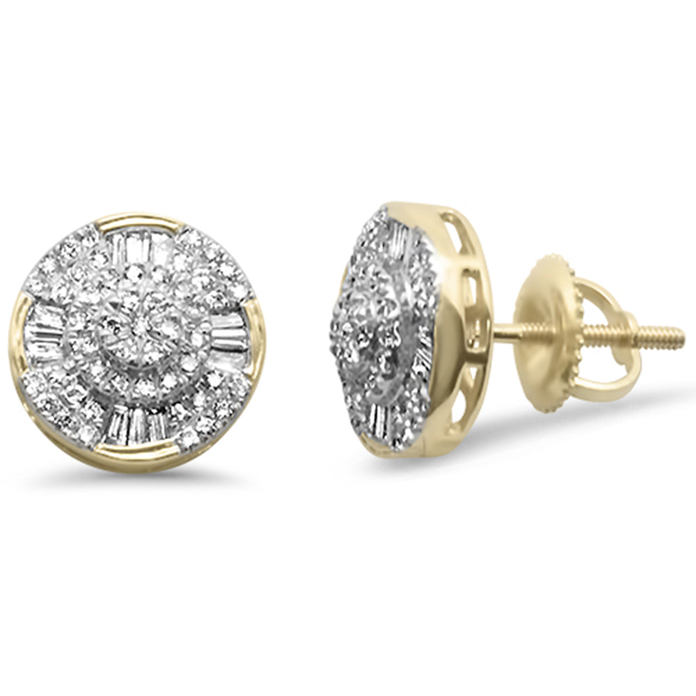 DIAMOND CLOSEOUT!  .46ct F SI 10K Yellow Gold Diamond Hip Hop Earrings