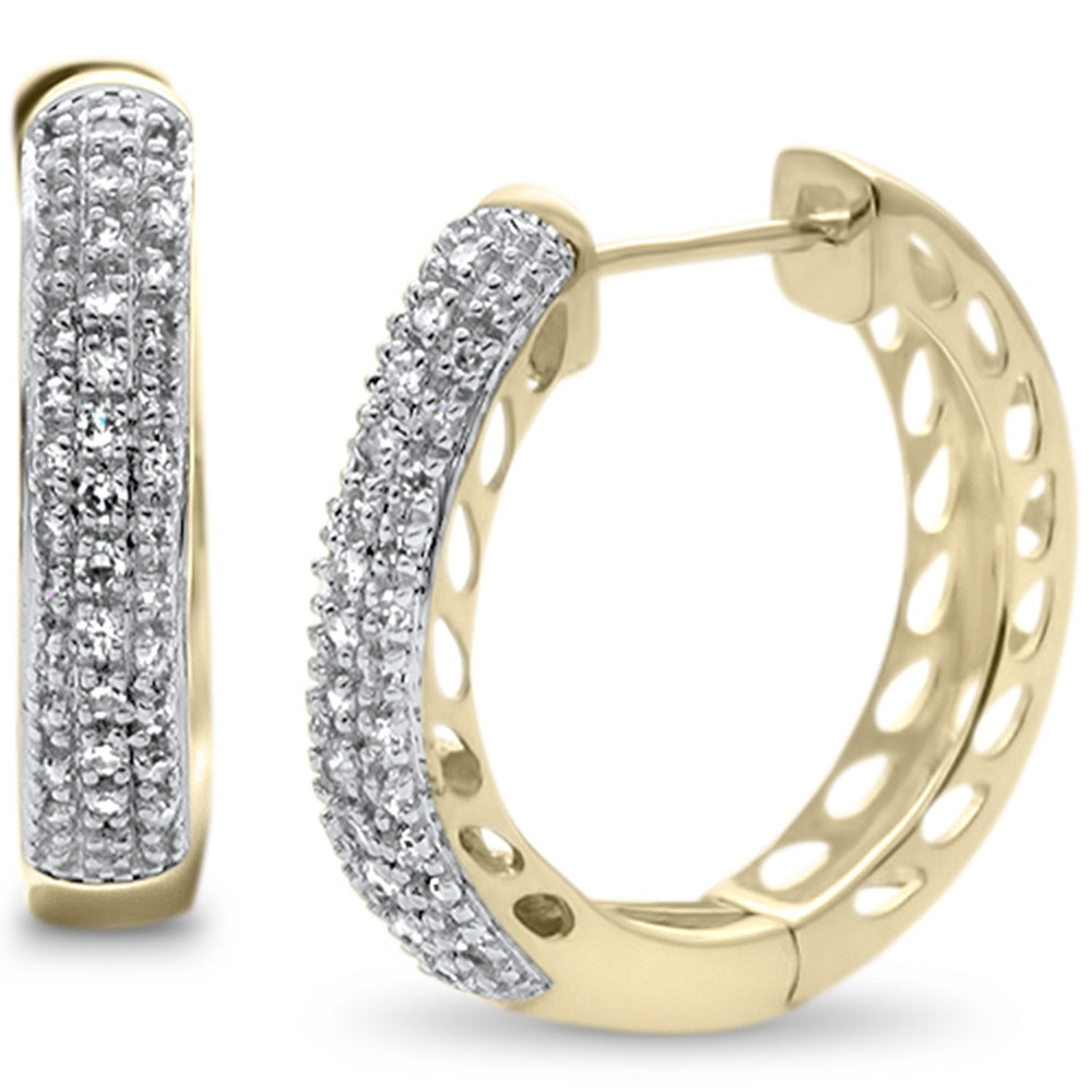 DIAMOND CLOSEOUT! .27ct G SI 10K Yellow Gold Diamond Hoop Earrings