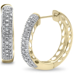 DIAMOND CLOSEOUT! .27ct G SI 10K Yellow Gold Diamond Hoop Earrings