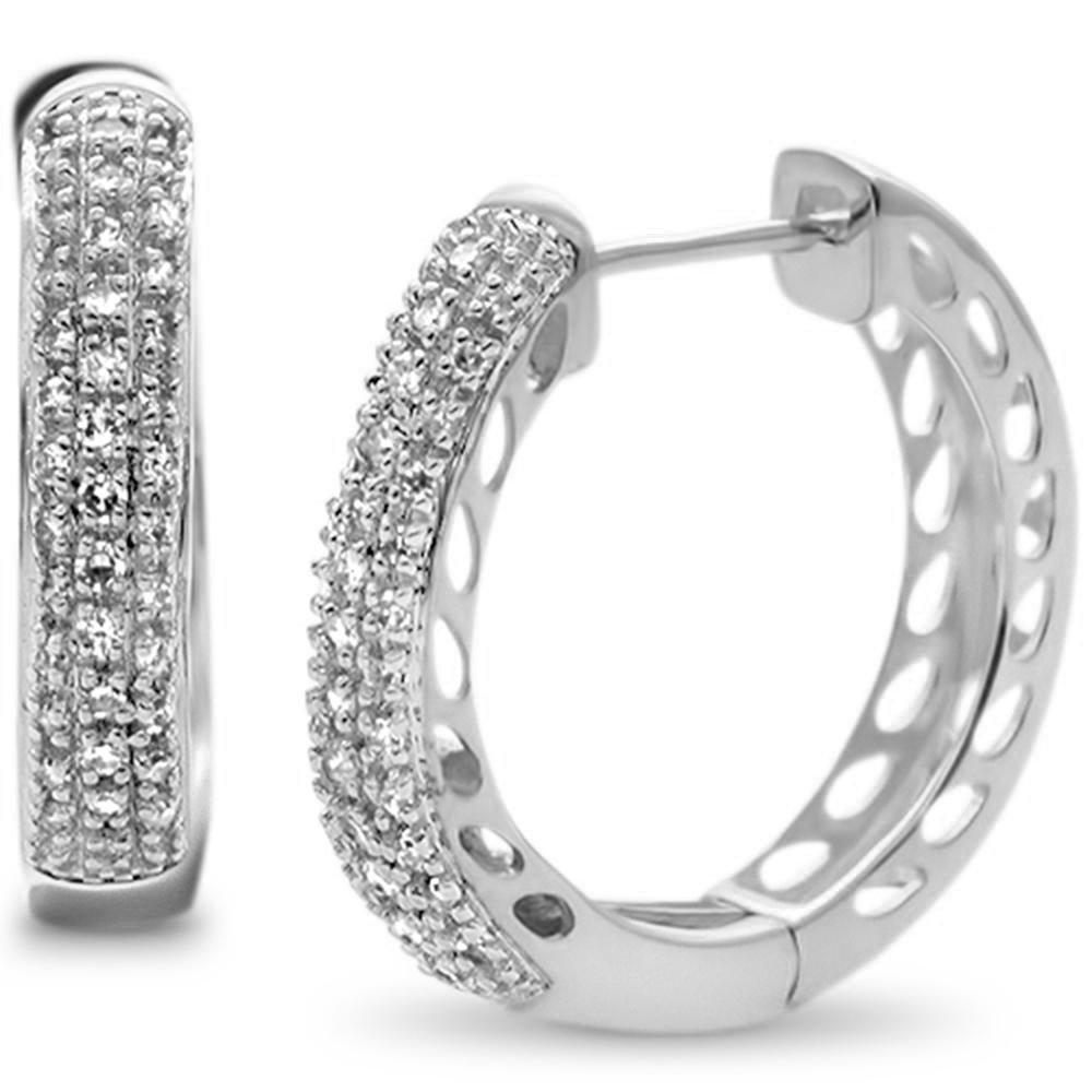 DIAMOND CLOSEOUT! .26ct G SI 10K White Gold Diamond Hoop Earrings