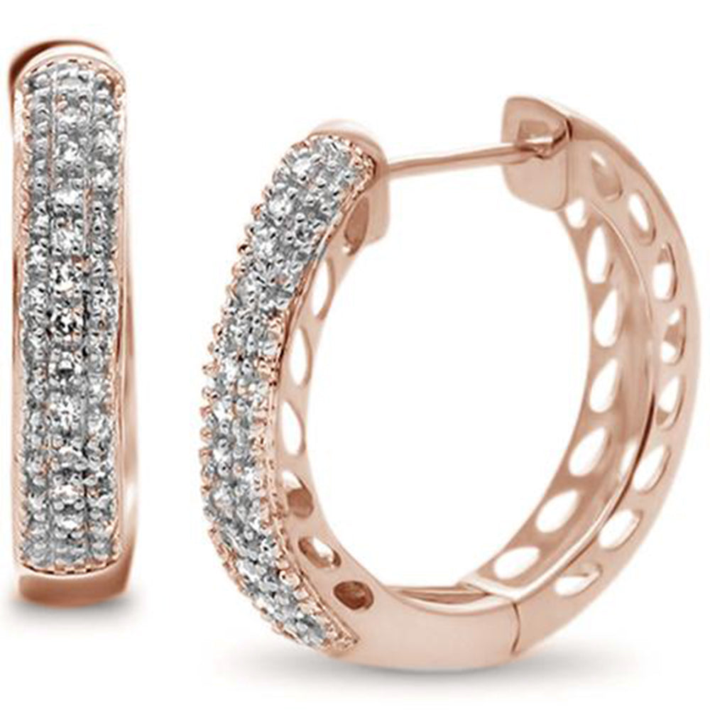 DIAMOND CLOSEOUT! .26ct G SI 10K Rose Gold Diamond Hoop Earrings