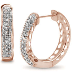 DIAMOND CLOSEOUT! .26ct G SI 10K Rose Gold Diamond Hoop Earrings