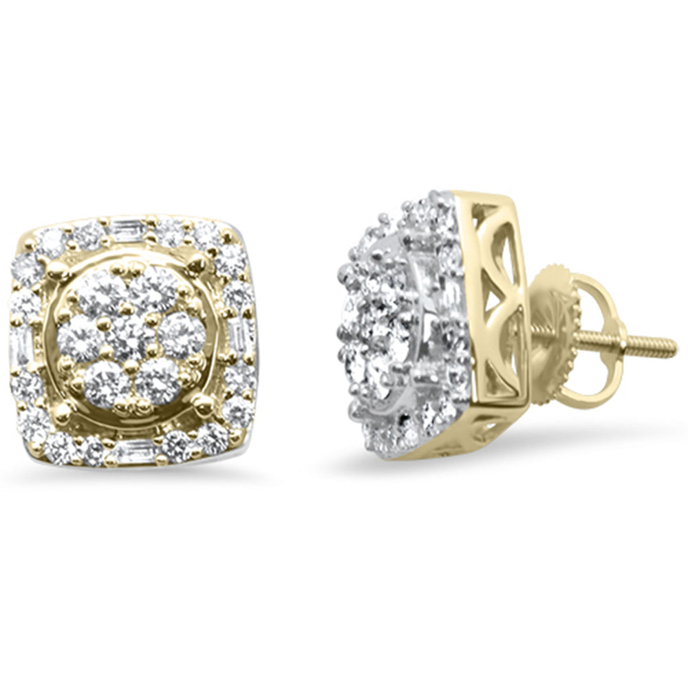 DIAMOND CLOSEOUT! .91ct G SI 10K Yellow Gold Diamond Screw Back Earrings