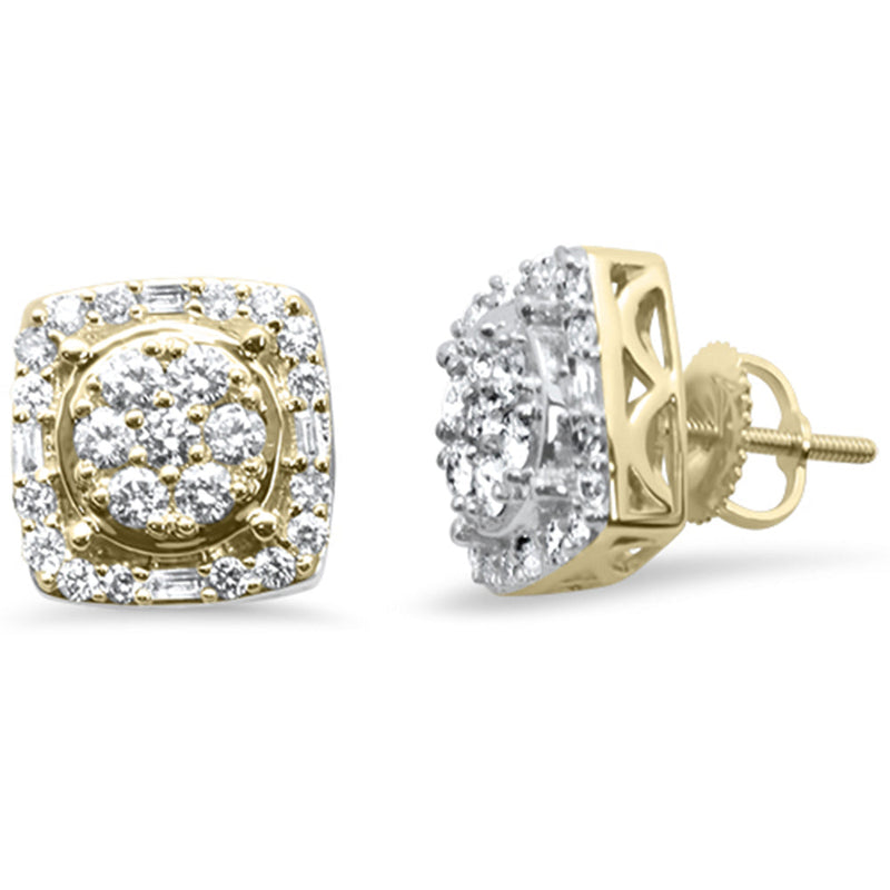 DIAMOND CLOSEOUT! .91ct G SI 10K Yellow Gold Diamond Screw Back Earrings