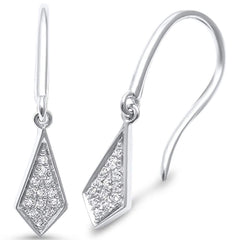 DIAMOND CLOSEOUT! .09ct G SI 14K White Gold Diamond Drop Dangle Earrings