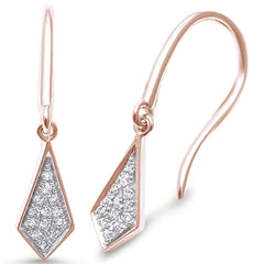 DIAMOND CLOSEOUT! .09ct G SI 14K Rose Gold Diamond Drop Dangle Earrings
