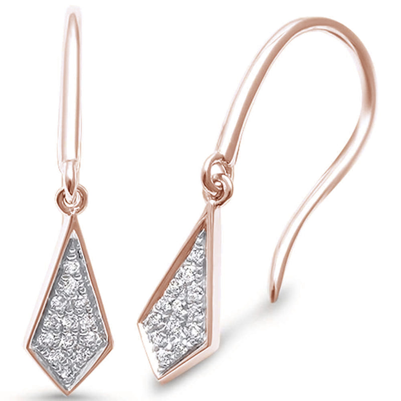 DIAMOND CLOSEOUT! .09ct G SI 14K Rose Gold Diamond Drop Dangle Earrings