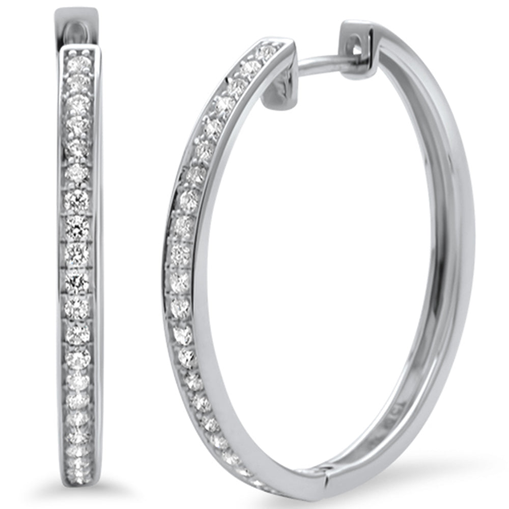 DIAMOND CLOSEOUT!  .49ct G SI 14K White Gold Diamond Hoop Earrings
