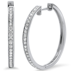 DIAMOND CLOSEOUT!  .49ct G SI 14K White Gold Diamond Hoop Earrings