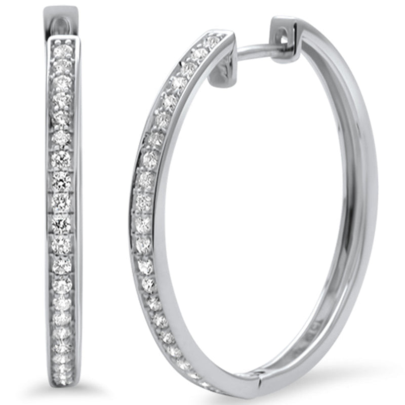 DIAMOND CLOSEOUT!  .49ct G SI 14K White Gold Diamond Hoop Earrings