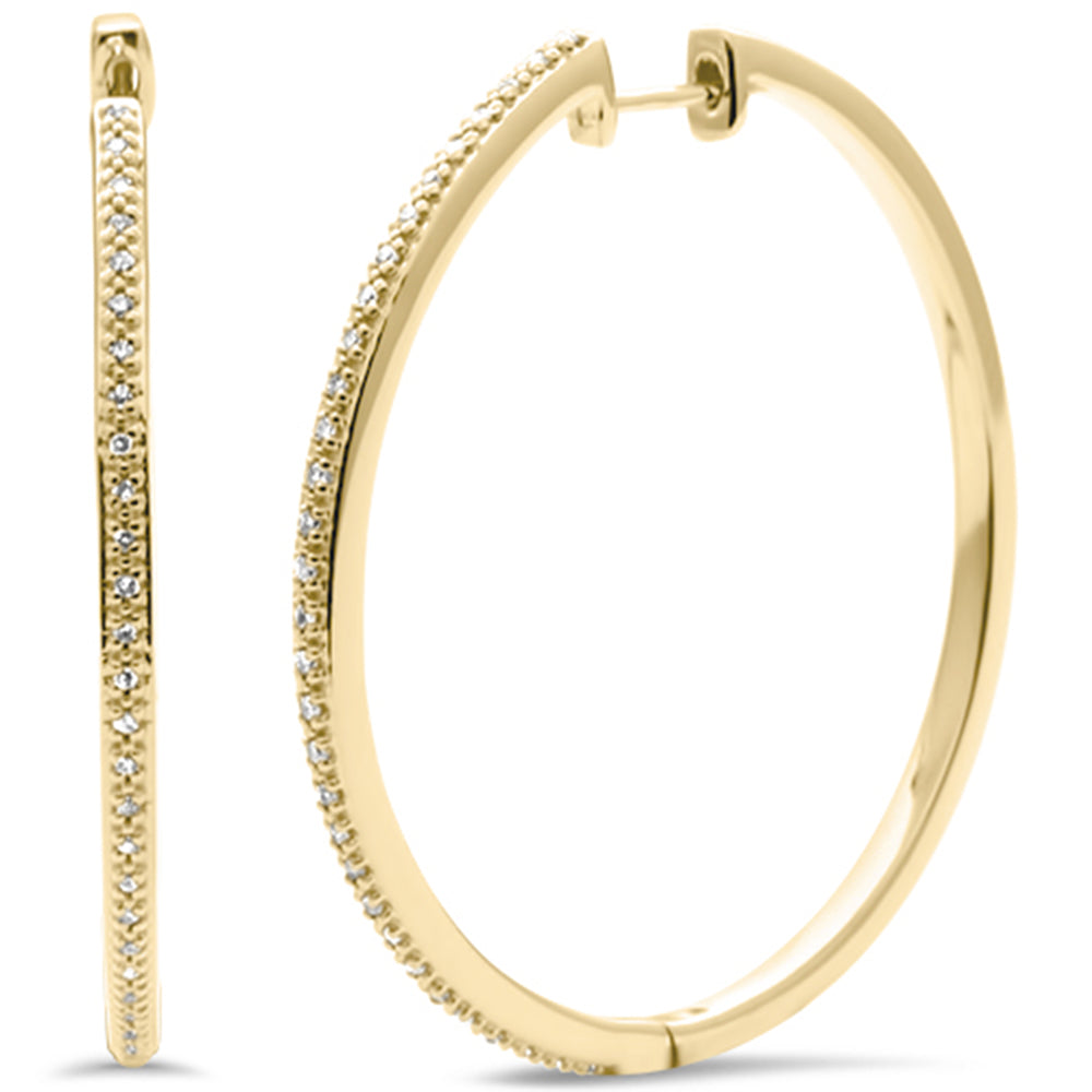 DIAMOND CLOSEOUT!   .18ct G SI 14K Yellow Gold Diamond Hoop Earrings