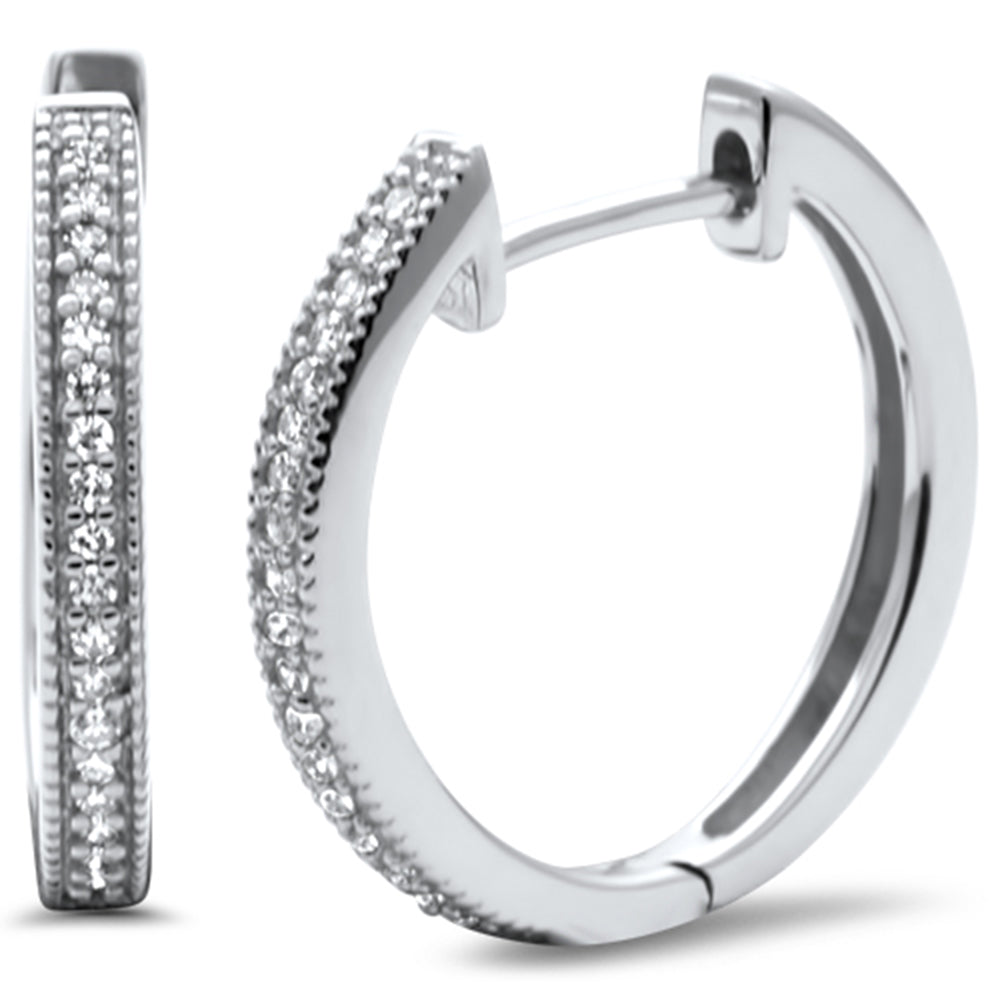 DIAMOND CLOSEOUT!  .12ct G SI 14K White Gold Diamond Hoop Earrings