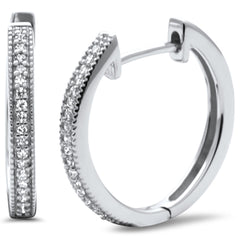 DIAMOND CLOSEOUT!  .12ct G SI 14K White Gold Diamond Hoop Earrings