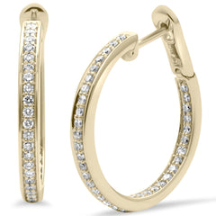 DIAMOND CLOSEOUT!   .50ct G SI 14K Yellow Gold Diamond Hoop Earrings