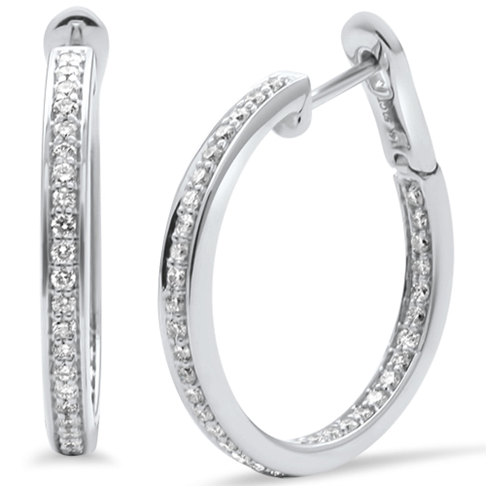 DIAMOND CLOSEOUT!   .50ct G SI 14K White Gold Diamond Hoop Earrings