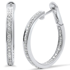 DIAMOND CLOSEOUT!   .50ct G SI 14K White Gold Diamond Hoop Earrings