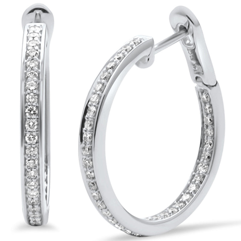 DIAMOND CLOSEOUT!   .50ct G SI 14K White Gold Diamond Hoop Earrings