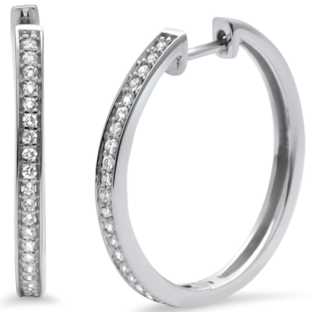 SPECIAL! .26ct G SI 14K White Gold Diamond Hoop Earrings