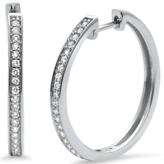 SPECIAL! .26ct G SI 14K White Gold Diamond Hoop Earrings