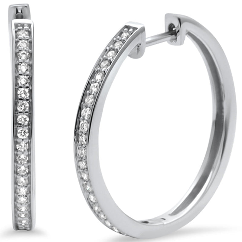SPECIAL! .26ct G SI 14K White Gold Diamond Hoop Earrings
