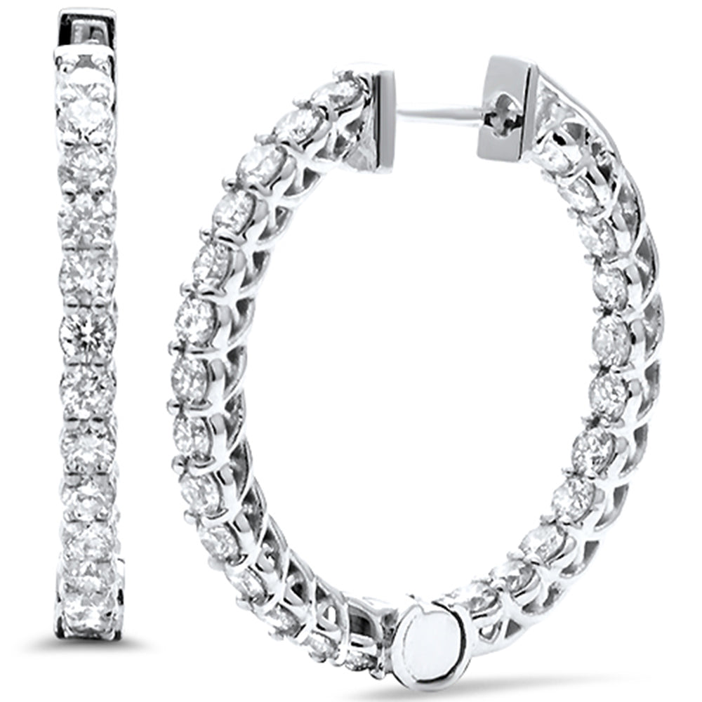 DIAMOND CLOSEOUT! 2.0ct G SI 14K White Gold Diamond Hoop Earrings