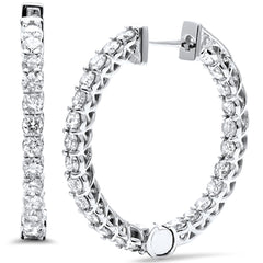DIAMOND CLOSEOUT! 2.0ct G SI 14K White Gold Diamond Hoop Earrings