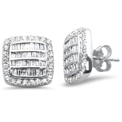 DIAMOND CLOSEOUT! 1.35ct G SI 10K White Gold Baguette Diamond Hip Hop Earrings