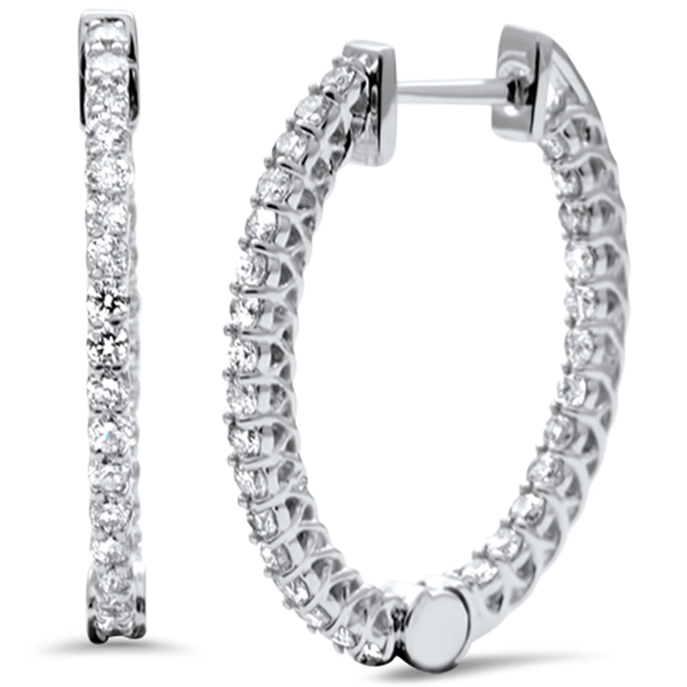 DIAMOND CLOSEOUT! .99ct G SI 14K White Gold Diamond Fashion Hoop Earrings