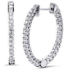 DIAMOND CLOSEOUT! .99ct G SI 14K White Gold Diamond Fashion Hoop Earrings