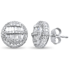 DIAMOND CLOSEOUT! 1.01ct G SI 10K White Gold Baguette & Round Diamond Earrings