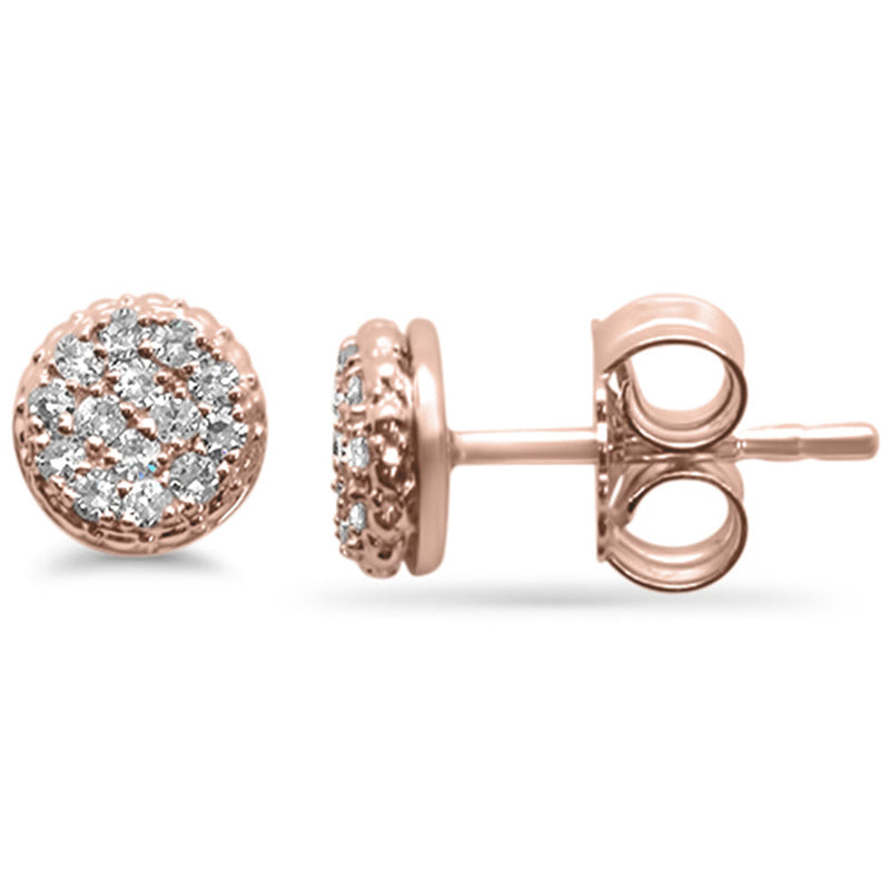 DIAMOND CLOSEOUT! .17ct G SI 10K Rose Gold Round Shape Diamond Stud Earrings