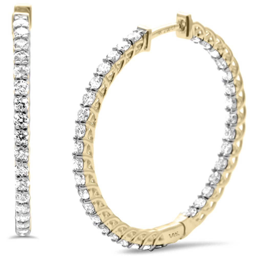 DIAMOND CLOSEOUT! 2.07ct G SI 14K Yellow Gold Diamond Hoop Diamond Earrings
