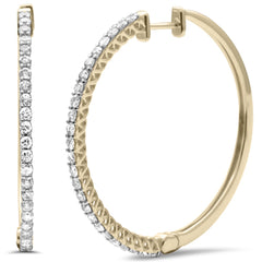 DIAMOND CLOSEOUT! 1.51ct G SI 14KT Yellow Gold Diamond Hoop Earrings