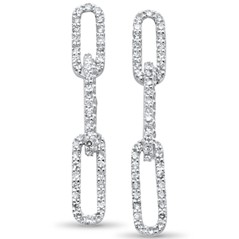 DIAMOND CLOSEOUT! .51ct G SI 14KT White Gold Diamond Paper Clip Style Dangling Earrings