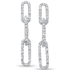 DIAMOND CLOSEOUT! .51ct G SI 14KT White Gold Diamond Paper Clip Style Dangling Earrings